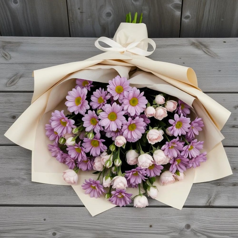 Букет цветов из: Розы и Хризантемы в Верхнее Мячково