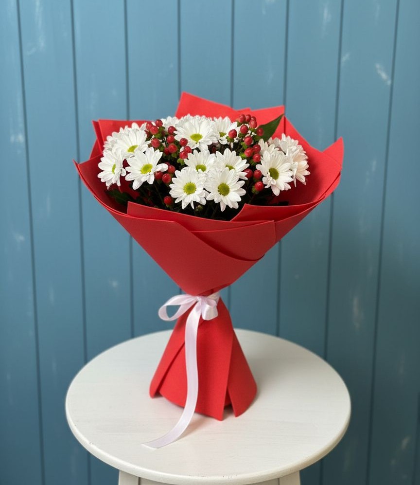 Букет цветов из: Хризантемы в Верхнее Мячково