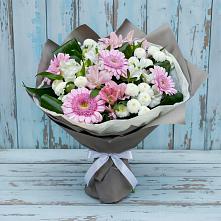 Букет цветов из:  Герберы, Альстромерии и Хризантемы в Верхнее Мячково