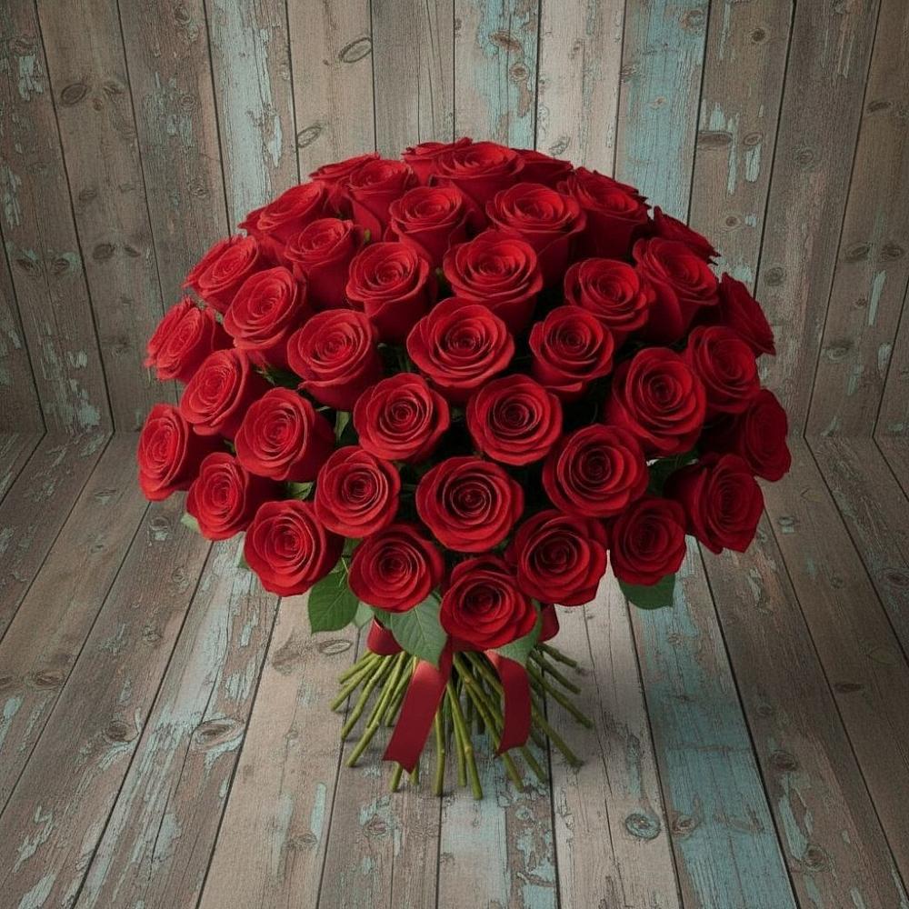 Букет 55 Красных роз Фридом в Верхнее Мячково