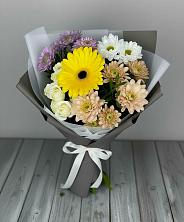 Букет цветов из:  Розы, Герберы и Хризантемы в Верхнее Мячково