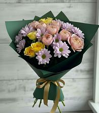 Букет цветов из:  Хризантемы и Розы в Верхнее Мячково