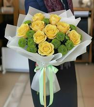 Букет цветов из:  Хризантемы и Розы в Верхнее Мячково