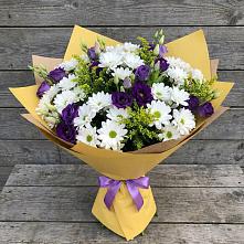 Букет цветов из:  Ирисы, Хризантемы и Ромашки #REPLACE_PRED# Верхнее Мячково