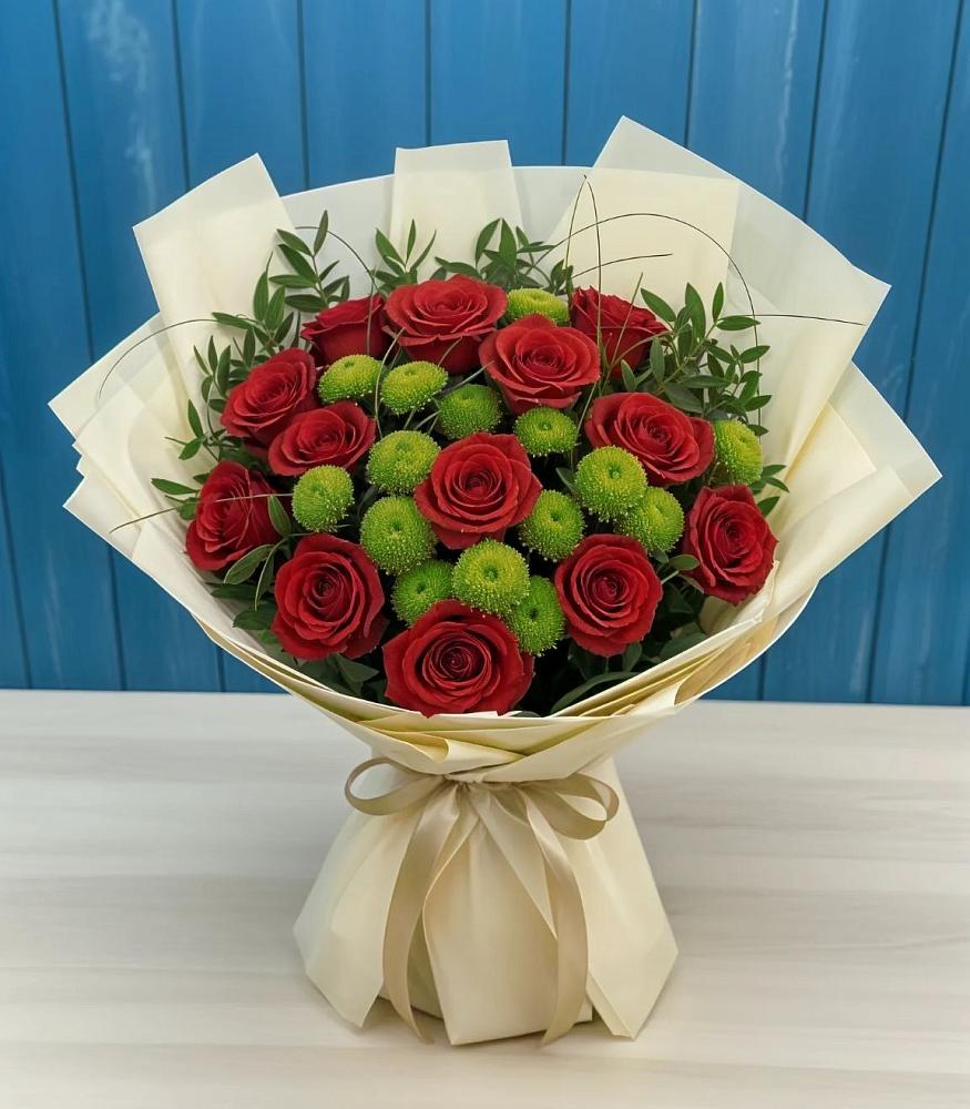 Букет цветов из: Розы и Хризантемы в Верхнее Мячково